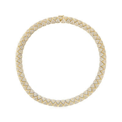 Ross-simons Diamond Collar Necklace In 18kt Gold Over Sterling In White