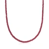 Ross-simons Ruby Bead Necklace With Sterling Silver In Grey