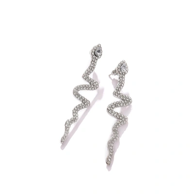 Sohi Women Silver Plated Designer Stone Drop Earring