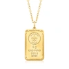 Ross-simons Italian 24kt Yellow Gold Fleur-de-lis 5-gram Ingot Pendant Necklace With 14kt Gold Frame In Gold