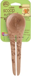 Talisman Designs Laser Etched Honey Bee Beechwood Coffee Scoop & Clip, Woodland Collection In Brown