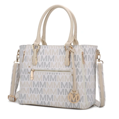 Mkf Collection By Mia K Siena M Signature Tote Handbag In White