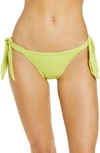 SEAFOLLY RIVIERA HIPSTER TIE SIDE BIKINI BOTTOMS IN WILD LIME