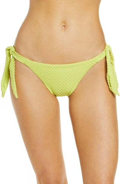 Seafolly Riviera Hipster Tie Side Bikini Bottoms In Wild Lime In Yellow