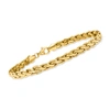 Ross-simons 14kt Yellow Gold Flat Rope-chain Bracelet In Gold