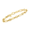 Ross-simons Italian 18kt Yellow Gold Cable-link And Paper Clip Link Bracelet In Gold
