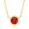 CANARIA FINE JEWELRY CANARIA BEZEL-SET GARNET NECKLACE IN 10KT YELLOW GOLD