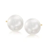 Ross-simons 10-11mm Cultured Pearl Stud Earrings In 14kt Yellow Gold In White