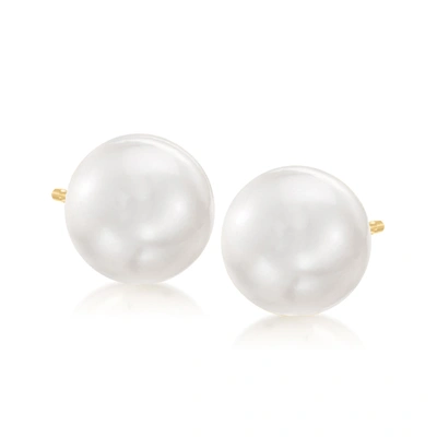 ROSS-SIMONS 9-10MM CULTURED PEARL STUD EARRINGS IN 14KT YELLOW GOLD