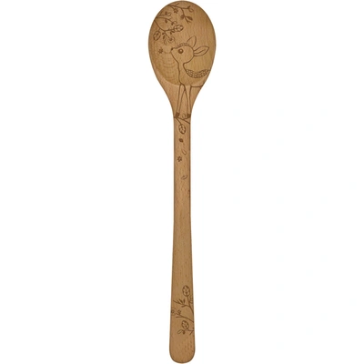 Talisman Designs Laser Etched Beechwood Sauce Spoon, Woodland Collection In Brown