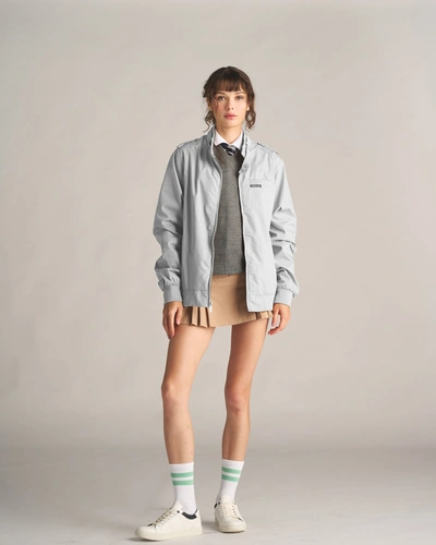 Members Only Women's Classic Iconic Racer Oversized Jacket In Grey