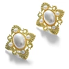 Sohi Gold Color Gold Plated Pearl Beaded Earring For Women's In Silver
