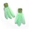 Sohi Green Color Leaf Drop Earrings For Women's In Green