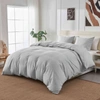 PUREDOWN PEACE NEST SOLID FAUX FLAX LINEN DUVET COVER SETS - LUXURIOUS COMFORT