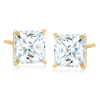 Ross-simons Princess-cut Cz In 14kt Yellow Gold In Multi