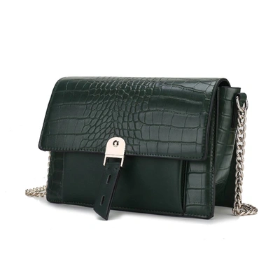 Mkf Collection By Mia K Hope Crocodile Embossed Vegan Leather Women's Shoulder Bag In Green