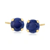 Ross-simons Sapphire Martini Stud Earrings In 14kt Yellow Gold In Blue