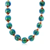 ROSS-SIMONS ITALIAN MULTICOLORED MURANO GLASS FISH NECKLACE WITH 18KT GOLD OVER STERLING