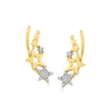 RS PURE ROSS-SIMONS 14KT YELLOW GOLD MULTI-STAR EAR CLIMBERS WITH DIAMOND ACCENTS