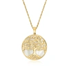 Ross-simons Amazonite Tree Of Life Pendant Necklace In 14kt Yellow Gold In Gold
