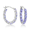 Ross-simons Tanzanite Inside-outside Hoop Earrings In Sterling Silver In Blue