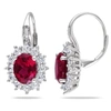 Mimi & Max 8ct Tgw Created Ruby And White Sapphire Leverback Earrings In Sterling Silver In Red