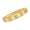 Ross-simons Diamond Butterfly Bangle Bracelet In 18kt Gold Over Sterling In Silver