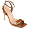 Journee Collection Dorian Ankle Strap Stiletto Sandal In Brown
