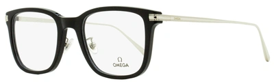OMEGA MEN'S SQUARE EYEGLASSES OM5005H 01A BLACK/PALLADIUM 54MM