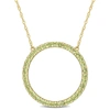 Mimi & Max 1 3/8ct Tgw Peridot Open Circle Pendant With Chain In 10k Yellow Gold In Green
