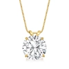 Ross-simons Cz Solitaire Necklace In 14kt Yellow Gold In Multi