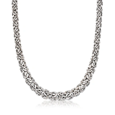 Ross-simons Sterling Silver Graduated Byzantine Necklace