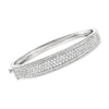 Ross-simons Pave Diamond Bangle Bracelet In Sterling Silver In Silver