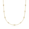 Ross-simons 0.50- Bezel-set Diamond Station Necklace In Sterling Silver In White