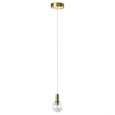 Vonn Lighting Sienna Vap2181brs 5" Integrated Led Pendant Lighting Fixture With Globe Shade, Brass