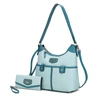 Mkf Collection By Mia K Harper Nylon Hobo Shoulder Handbag With Matching Wallet - 2 Pieces In Blue