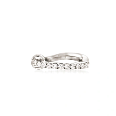 Ross-simons Diamond-accented Single Ear Cuff In 14kt White Gold In Silver
