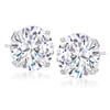 Ross-simons Cz Stud Earrings In 14kt White Gold In Silver