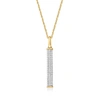 RS PURE ROSS-SIMONS DIAMOND LINEAR BAR PENDANT NECKLACE IN 14KT YELLOW GOLD