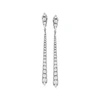 Ross-simons Diamond Linear Earrings In Sterling Silver In Silver
