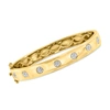 Ross-simons Diamond Cluster Bangle Bracelet In 18kt Gold Over Sterling In Silver