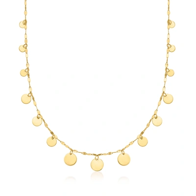 Canaria Fine Jewelry Canaria Italian 1.5mm 10kt Yellow Gold Graduated Circles Lumachina Chain Necklace