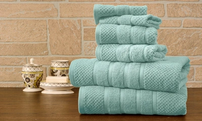 Bibb Home 6 Piece Egyptian Cotton Towel Set In Pink