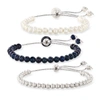 ROSS-SIMONS 4MM CULTURED PEARL AND STERLING SILVER BEAD JEWELRY SET: 3 BOLO BRACELETS