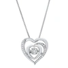 Max + Stone Dancing Diamond Heartbeats Heart Pendant Necklace In 925 Sterling Silver (1/8 Ct. Tw.), 18" In Silver
