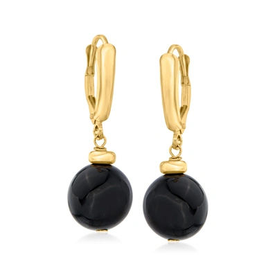 Canaria Fine Jewelry Canaria 10-11mm Black Onyx Bead Drop Earrings In 10kt Yellow Gold