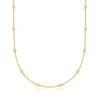 Ross-simons 0.50- Bezel-set Diamond Station Necklace In Sterling Silver In White