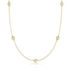 Ross-simons Bezel-set Diamond Station Necklace In 14kt Yellow Gold In White