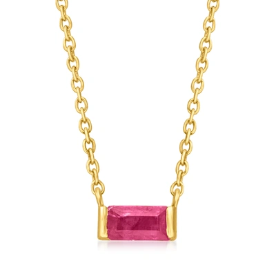 Rs Pure Ross-simons Ruby Necklace In 14kt Yellow Gold In Pink