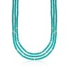 ROSS-SIMONS TURQUOISE BEAD 3-STRAND NECKLACE WITH 14KT YELLOW GOLD